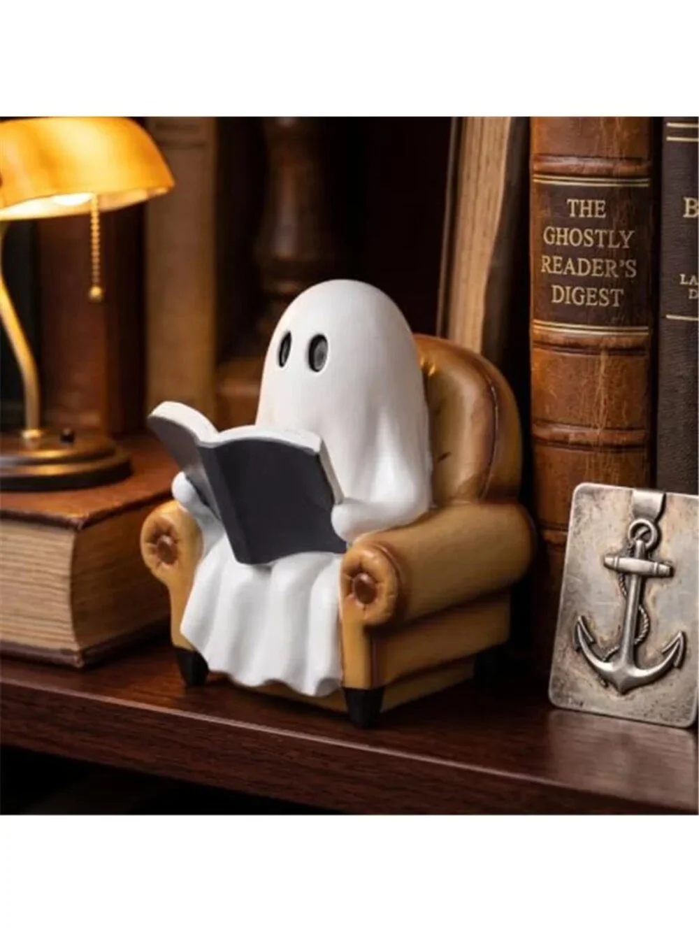 Reading Book Figurines Ghosts Halloween Decor Cute Decor Halloween